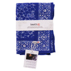 Large 39" Hand Dyed Batik Bandana, 100% Soft Cotton, Boulder, Blue - Che Cose Belle