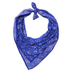 Large 39" Hand Dyed Batik Bandana, 100% Soft Cotton, Boulder, Blue - Che Cose Belle