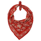 Large 39" Hand Dyed Batik Bandana, 100% Soft Cotton, Fiery Flora - Che Cose Belle
