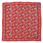 Large 39" Hand Dyed Batik Bandana, 100% Soft Cotton, Fiery Flora - Che Cose Belle