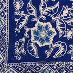 Large 39" Hand Dyed Batik Bandana, Blue Tendril, 100% Cotton - Che Cose Belle