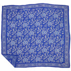 Large 39" Hand Dyed Batik Bandana, Blue Tendril, 100% Cotton - Che Cose Belle