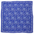 Large 39" Hand Dyed Batik Bandana, Blue Tendril, 100% Cotton - Che Cose Belle