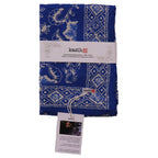 Large 39" Hand Dyed Batik Bandana, Blue Tendril, 100% Cotton - Che Cose Belle