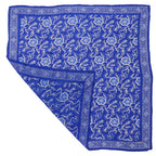 Large 39" Hand Dyed Batik Bandana, Blue Tendril, 100% Cotton - Che Cose Belle
