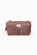 Large Block Print Quilted Travel Pouch - Holiday Crimson - Che Cose Belle