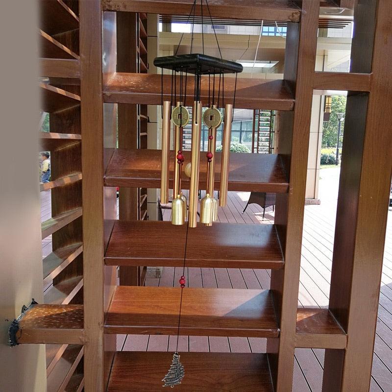 Large Copper Money Pendant Wind Chime Tubes Bells Copper Metal Pipe Chime Large Wind Chimes Bells Tubes Pendant Balcony Outdoor Yard Garden Home Decoration - Che Cose Belle