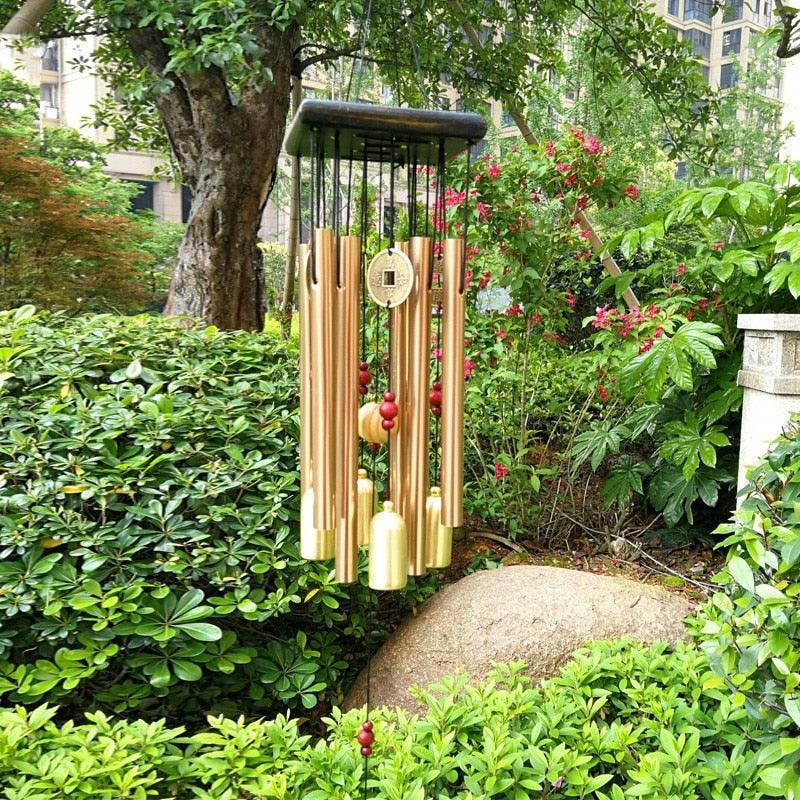 Large Copper Money Pendant Wind Chime Tubes Bells Copper Metal Pipe Chime Large Wind Chimes Bells Tubes Pendant Balcony Outdoor Yard Garden Home Decoration - Che Cose Belle