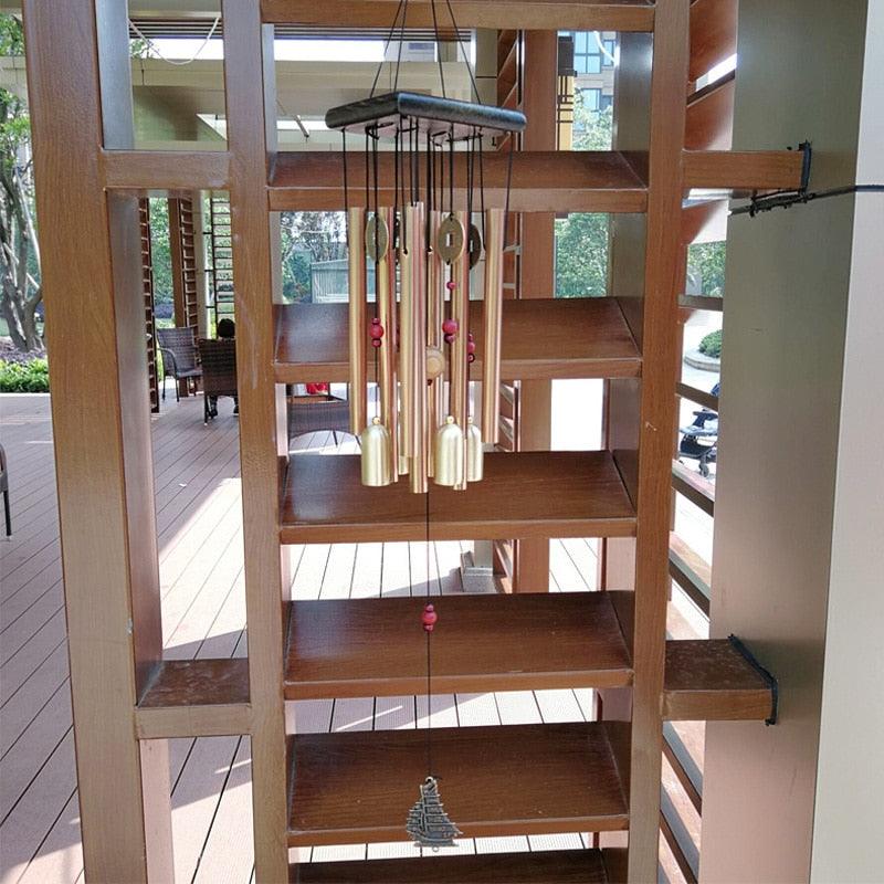 Large Copper Money Pendant Wind Chime Tubes Bells Copper Metal Pipe Chime Large Wind Chimes Bells Tubes Pendant Balcony Outdoor Yard Garden Home Decoration - Che Cose Belle
