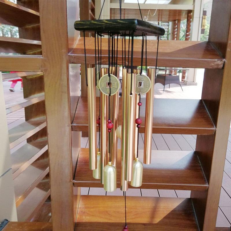 Large Copper Money Pendant Wind Chime Tubes Bells Copper Metal Pipe Chime Large Wind Chimes Bells Tubes Pendant Balcony Outdoor Yard Garden Home Decoration - Che Cose Belle