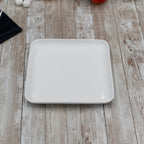 Large Feast Charcuterie Plating Set Including Long Bamboo Serving Tray And Square Bamboo Platters With Fine Porcelain Plates To Match - Che Cose Belle