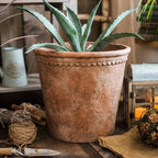 Large Terracotta Red Concrete Planter Pot - Che Cose Belle