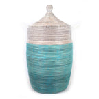 Large Two - Tone Basket - Turquoise + White - Che Cose Belle