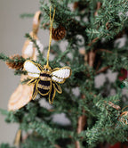Larissa Plush Bee Beaded Felt Ornament - Embroidered - Che Cose Belle