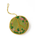 Larissa Plush Floral Peace Sign Beaded Fabric Ornament - Embroidered - Che Cose Belle