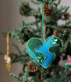 Larissa Plush Heart Earth Beaded Felt Ornament - Embroidered - Che Cose Belle