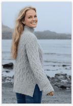 Lattice Cable Mock Sweater