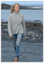 Lattice Cable Mock Sweater