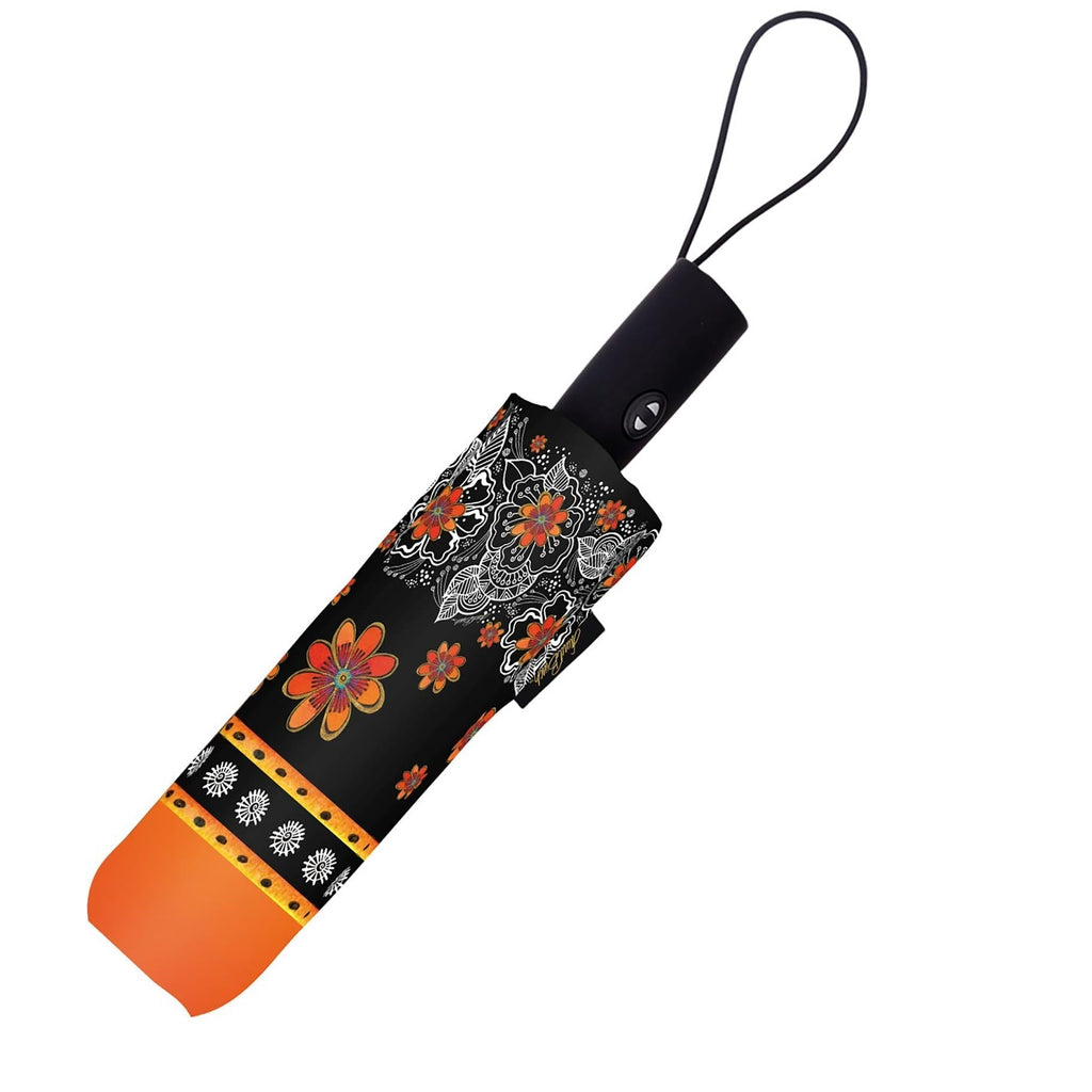 Laurel Burch "Orange Blossoms" Travel Umbrella – Compact, One-Touch Open & Close - Che Cose Belle