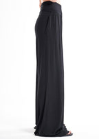 LavaNera Palazzo Black Jersey Viscose Pants - Che Cose Belle