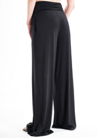 LavaNera Palazzo Black Jersey Viscose Pants - Che Cose Belle
