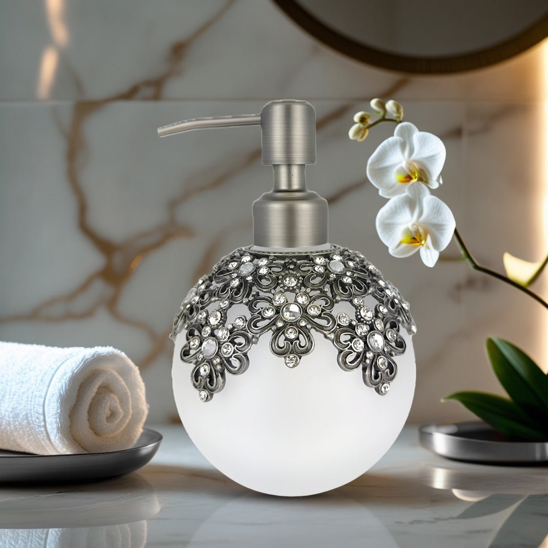 Lavinia Bloom – Modern Decorative Bathroom Accessory Handmade Soap Dispenser, 12 oz - Che Cose Belle