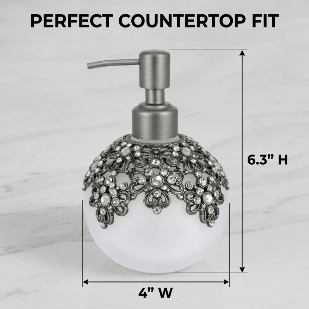 Lavinia Bloom – Modern Decorative Bathroom Accessory Handmade Soap Dispenser, 12 oz - Che Cose Belle