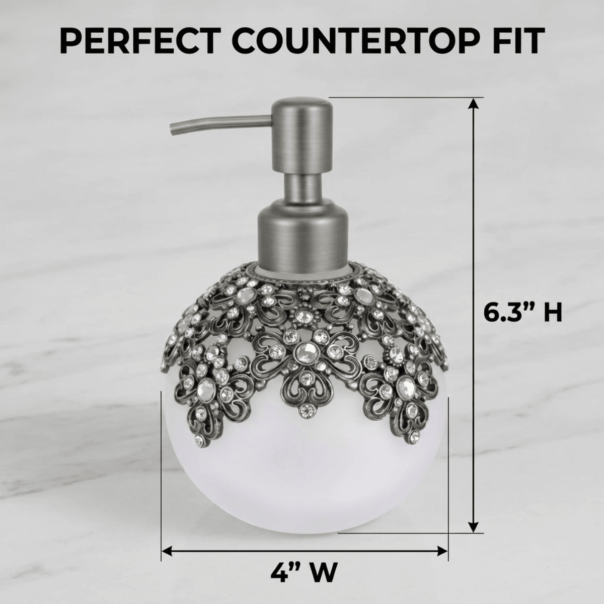 Lavinia Bloom – Modern Decorative Bathroom Accessory Handmade Soap Dispenser, 12 oz - Che Cose Belle