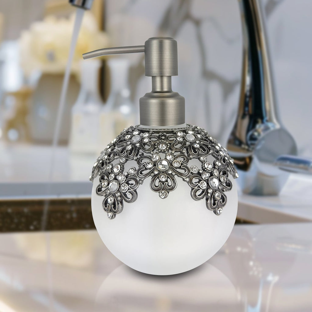 Lavinia Bloom – Modern Decorative Bathroom Accessory Handmade Soap Dispenser, 12 oz - Che Cose Belle