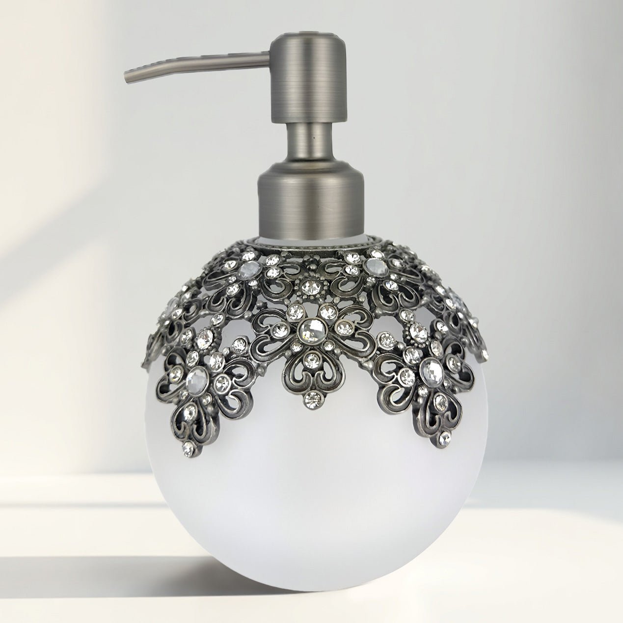 Lavinia Bloom – Modern Decorative Bathroom Accessory Handmade Soap Dispenser, 12 oz - Che Cose Belle