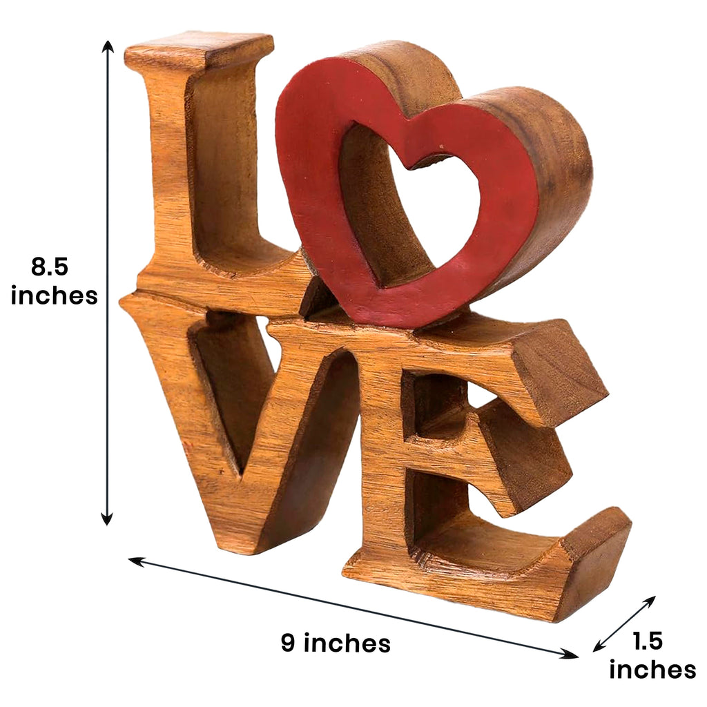 Elmija Enduring Love – Hand-Carved Wooden Sculpture, Handmade Decorative Home Art