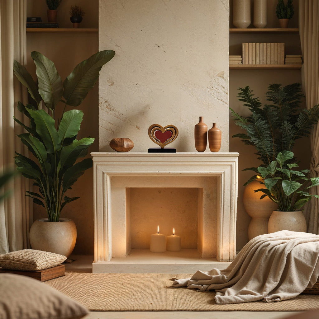 Serene Hearts – Handmade Wooden Sculpture, Elegant Home Decor