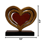 Serene Hearts – Handmade Wooden Sculpture, Elegant Home Decor