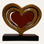 Serene Hearts – Handmade Wooden Sculpture, Elegant Home Decor
