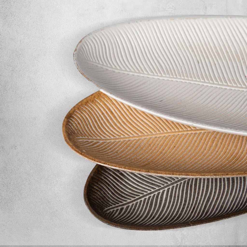 Leaf Design Wood Tray — Elegant Decorative MDF Tray for Home & Events - Che Cose Belle