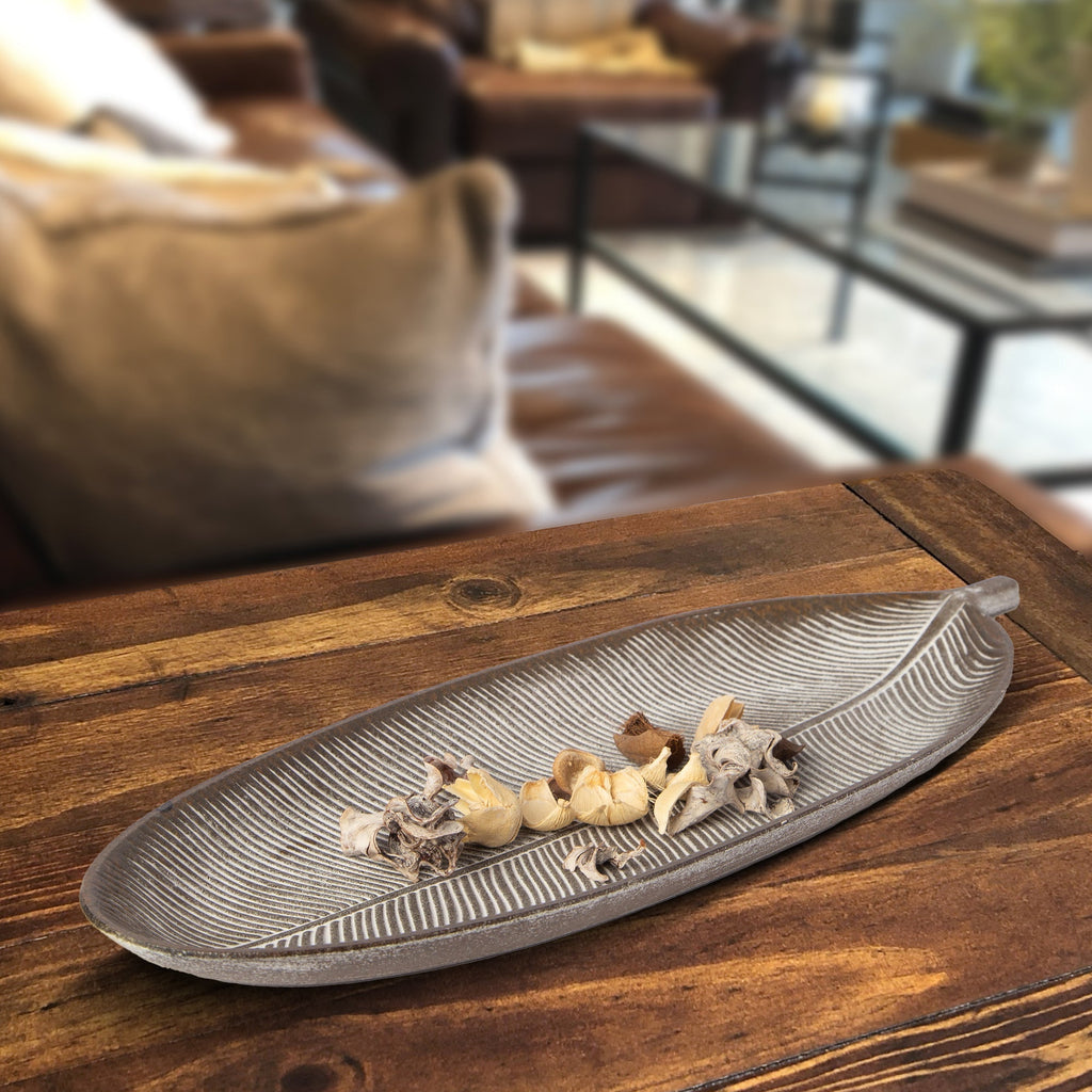 Leaf Design Wood Tray — Elegant Decorative MDF Tray for Home & Events - Che Cose Belle