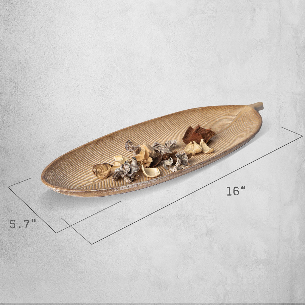 Leaf Design Wood Tray — Elegant Decorative MDF Tray for Home & Events - Che Cose Belle