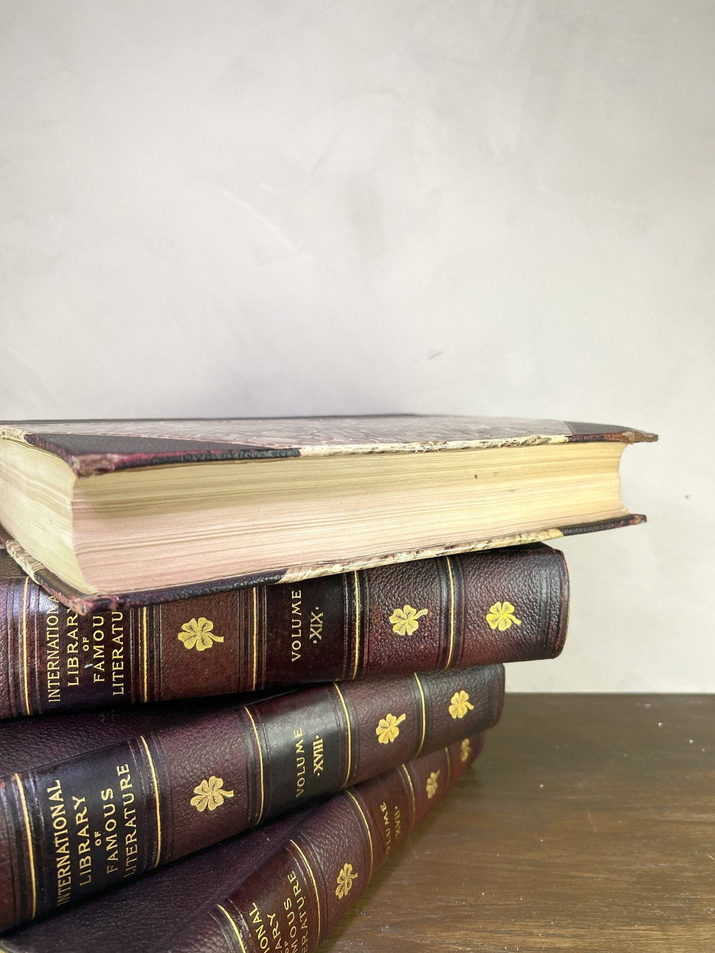Leather Bound Antique Books: 1898 Int'l Library of Famous Literature (First Edition. 1 of 1000 copies - RARE) - Che Cose Belle