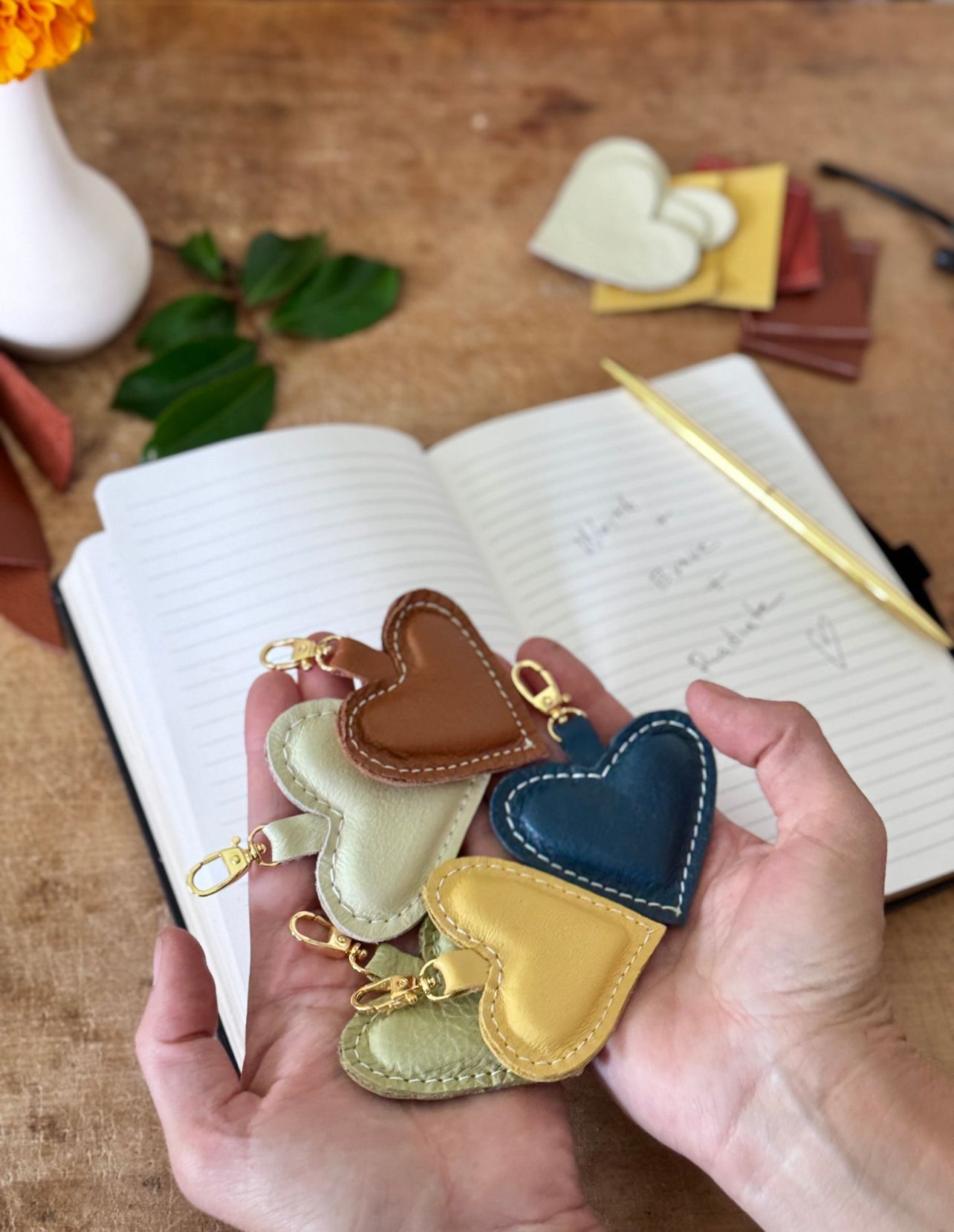 Leather Heart Charm - Che Cose Belle