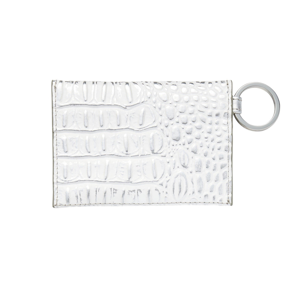 Keychain Wallet — Silver Leather Envelope Wallet
