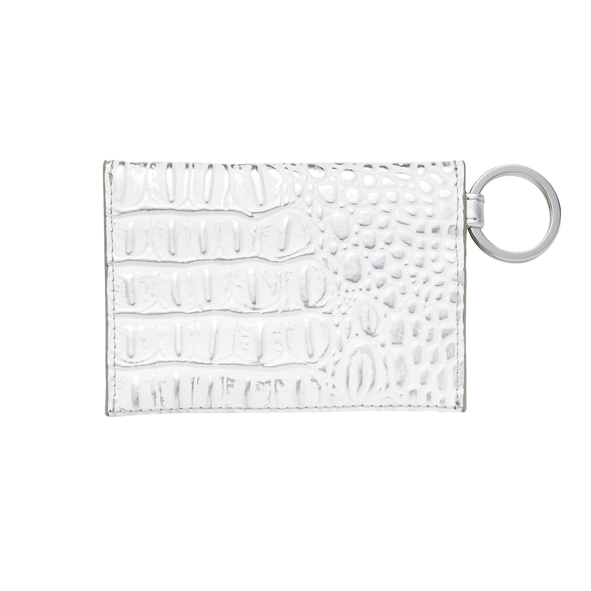 Keychain Wallet — Silver Leather Envelope Wallet
