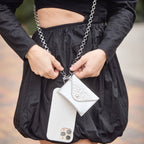 Keychain Wallet — Silver Leather Envelope Wallet
