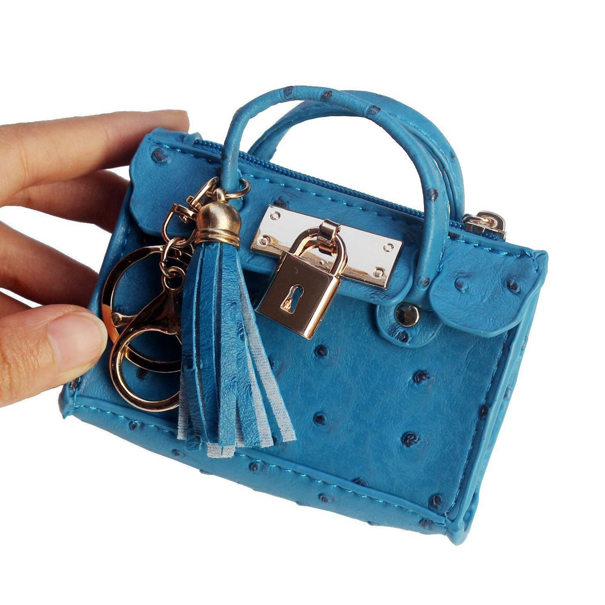 Leather Solid Color Fashion Tassel Mini Handbag - Che Cose Belle