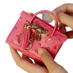 Leather Solid Color Fashion Tassel Mini Handbag - Che Cose Belle
