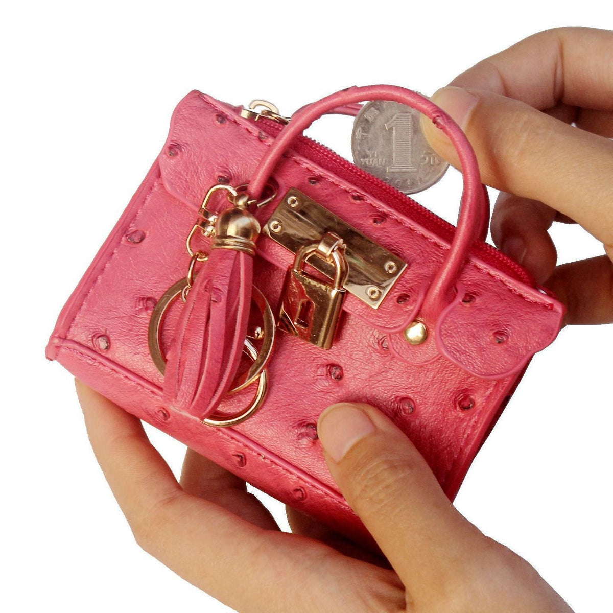 Leather Solid Color Fashion Tassel Mini Handbag - Che Cose Belle