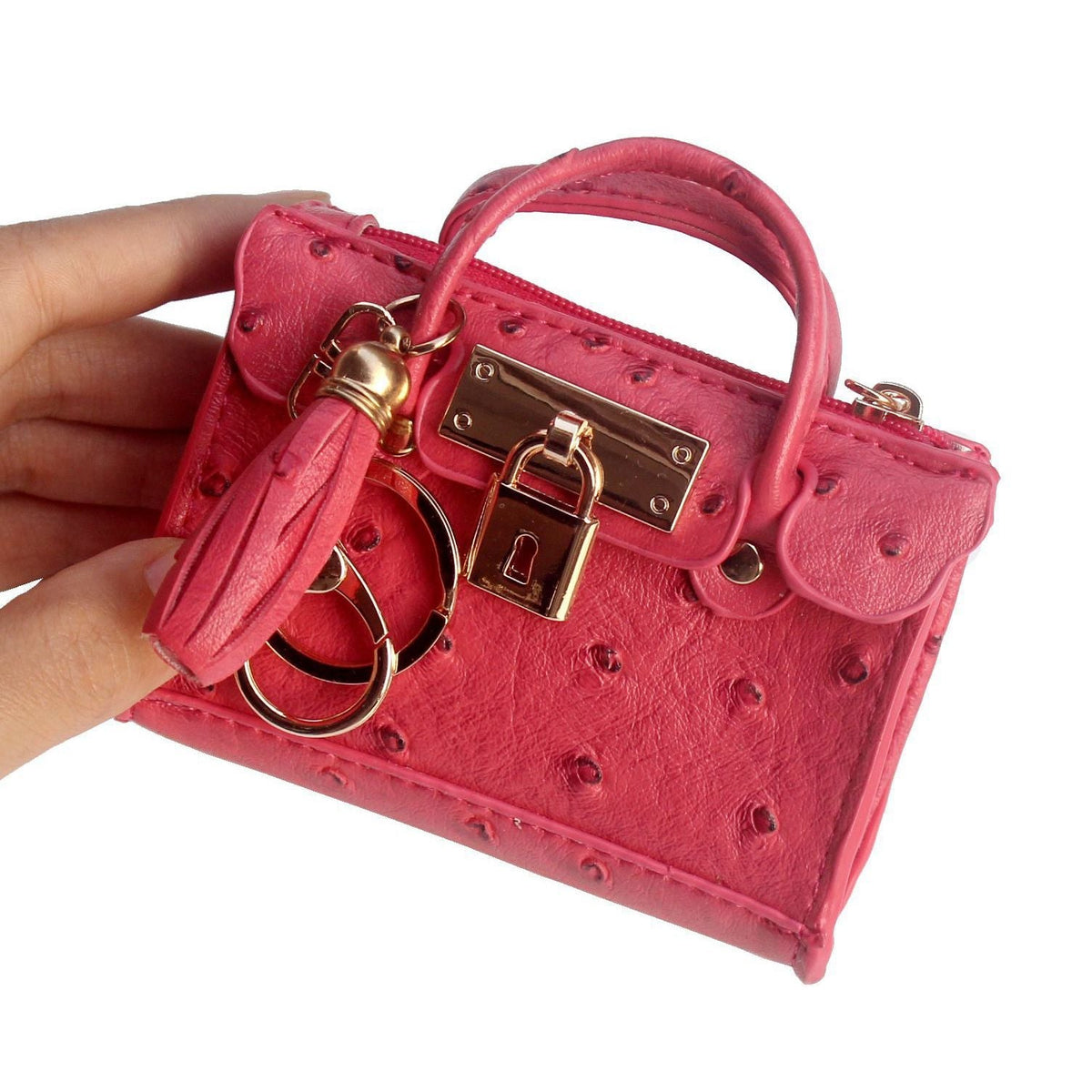 Leather Solid Color Fashion Tassel Mini Handbag - Che Cose Belle