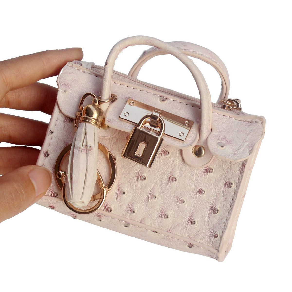 Leather Solid Color Fashion Tassel Mini Handbag - Che Cose Belle