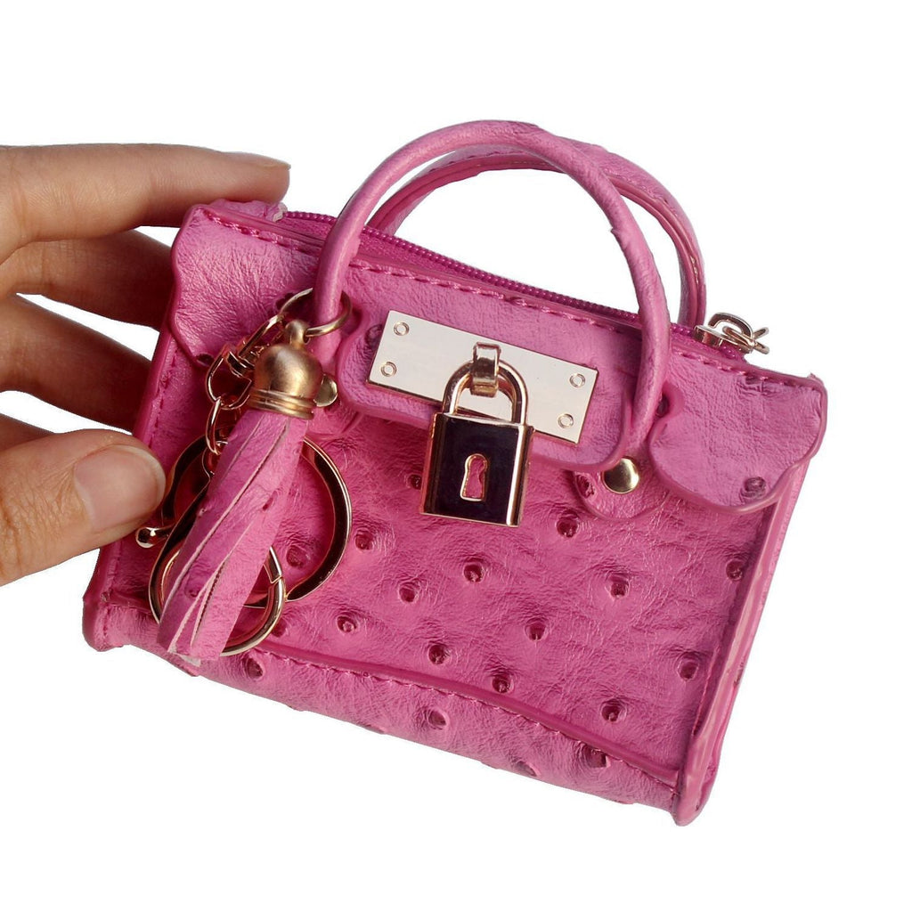 Leather Solid Color Fashion Tassel Mini Handbag - Che Cose Belle