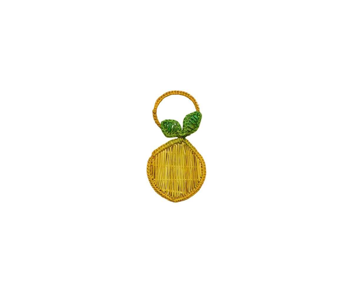 Lemon Napkin Ring – 3.5” Handwoven Iraca Palm – Artisan Summer Table Decor from Colombia - Che Cose Belle