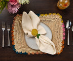 Lemon Napkin Ring – 3.5” Handwoven Iraca Palm – Artisan Summer Table Decor from Colombia - Che Cose Belle